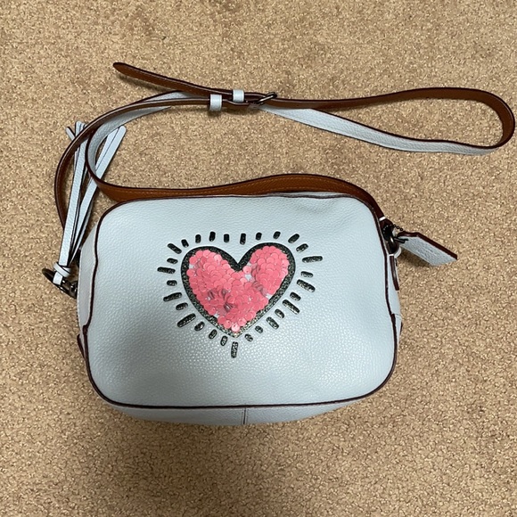 Coach Bags Coach Pink Heart Leather Cross Body Bag Poshmark